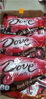 Flat of Dove dark chocolate hearts