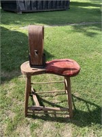 Primitive leather punch wooden machine