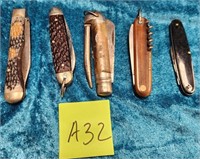 11 - LOT OF 5 VINTAGE POCKET KNIVES (A32)