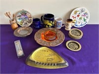 Assorted Collectibles, Mugs, Plates, Ash Trays ++