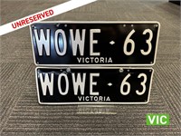 Victorian Number Plates WOWE 63