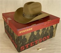 Vintage Stetson hat with snakeskin band adorned
