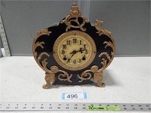 Antique mantle clock; back is screwed on; we did n