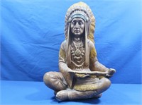 Ceramic Indian Chief w/Peace Pipe