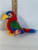 TY Beanie Baby Rare “Jabber” The Macaw Parrot