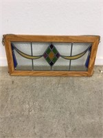 Gorgeous Stain Glass Window Framed in Wood
