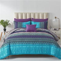 $90 (K) Comforter Set 8 Piece(Aqua)