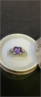 Cute Purple Heart Ring. Size 8