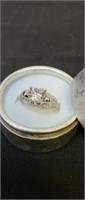 Nice Costume Cz Heart Ring, size 9.5