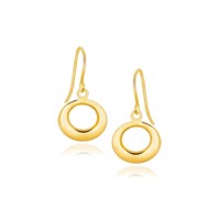 14k Gold Open Circle Dangle Earrings