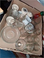 Glassware, creamers, covered jars