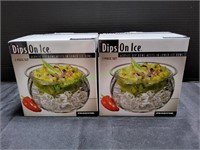 (2) Prodyne Dips On Ice Acrylic Dip Bowl, 2pc Set