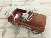 Hook & Ladder Red & White Metal Pedal Car