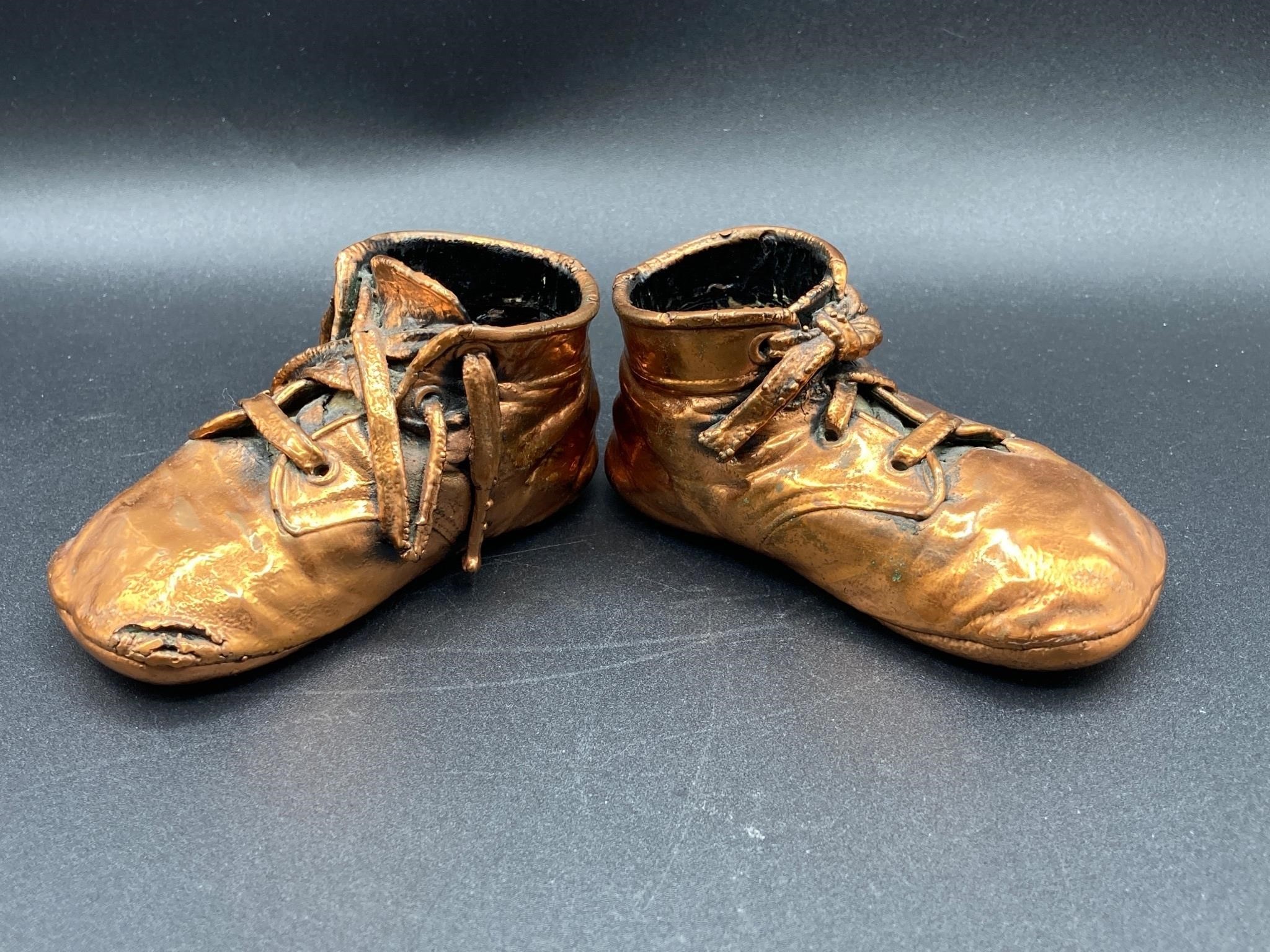 Copper Cast Baby Shoes