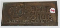 Bronze/brass The Corsette Shoe plaque. Measures: