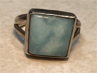 Sterling Ring W/Stone, Size 7.5, 5gr. TW.