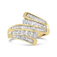 10k Gold 1.00ct Diamond Multi-row Bypass Ring