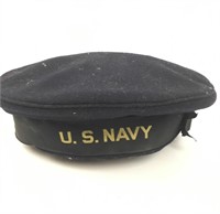 WWII US Navy Pancake Wool Hat