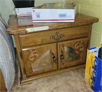 WOOD END TABLE/CABINET #1