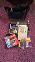 Office supplies and bag