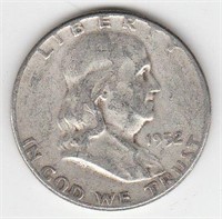 1952 P 90% Silver Franklin Half Dollar Coin