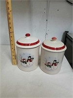 Pair of Royal season stoneware canisters with