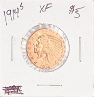 1914-S Indian Head $5 Gold Coin XF