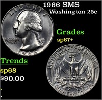 1966 SMS Washington Quarter 25c Grades sp67