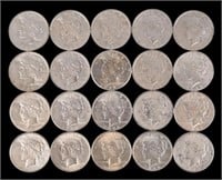 (20) U.S. Peace Silver Dollars 1922-1923