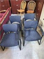 4 Blue Arm Chairs