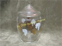 Small Grape Gilt Design Covered Jar