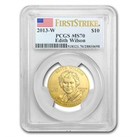 2013-w 1/2oz Gold Edith Wilson Ms70 Firststrike