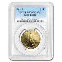 1991-p 1/2 Oz Proof American Gold Eagle Pr-70 Pcgs