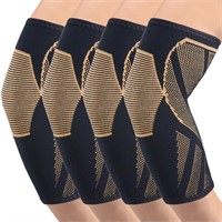 $18  2 Pairs Elbow Compression Sleeve Gold Small