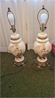Lot of 2 beautiful vintage lamps-no shades