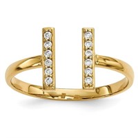 14k- Diamond Double Bar Ring