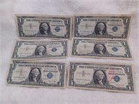 6-1957 One Dollar Silver Certificates