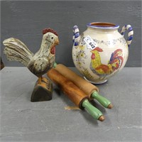 Decorative Rooster Vase - Rolling Pins