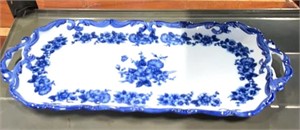 Blue and White floral serving tray