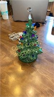 10” Ceramic Christmas Tree  ALL HAVE COLORED LIGHT