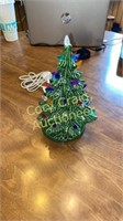 10” Ceramic Christmas Tree  ALL HAVE COLORED LIGHT