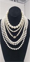 Lot of 4 Pearl Bead Necklaces (Authenticity