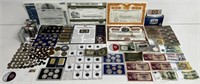 LOT OF ASSORTED COINS & TOKENS