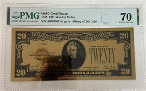 1928 $20 24K GOLD CERTIFICATE