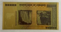 $100,000,000,000,000 ZIMBABWE 24KT GOLD BILL NOTE