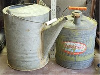 Galvanized Water Can and Gas Can