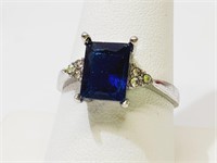 Blue Crystal Ring Size 9.5