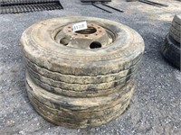 (4)315/80R 22.5 Tires on Rims
