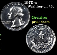 Proof 1970-s Washington Quarter 25c Grades GEM++ P