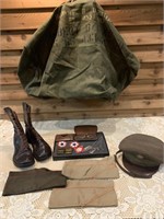 MILITARY LOT DOG TAGS/PATCHES/DUFFLE BAG ETC